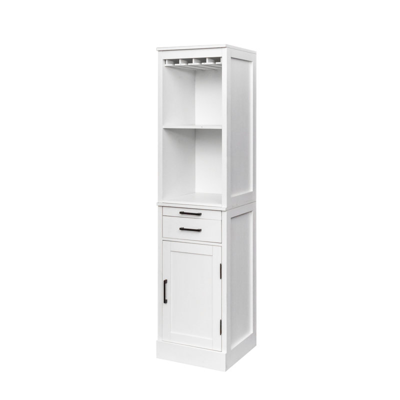 Armoire à vin modulaire de couleur blanche avec tablettes de rangement et huche pour salle à manger WHITE