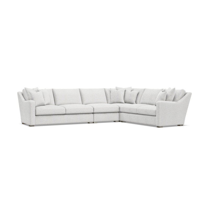 Bernhardt Ventura 4-Piece Fabric Sectional, 34.5" H x 137.5" W x 107.5" D, White Polyester, Right Hand Facing