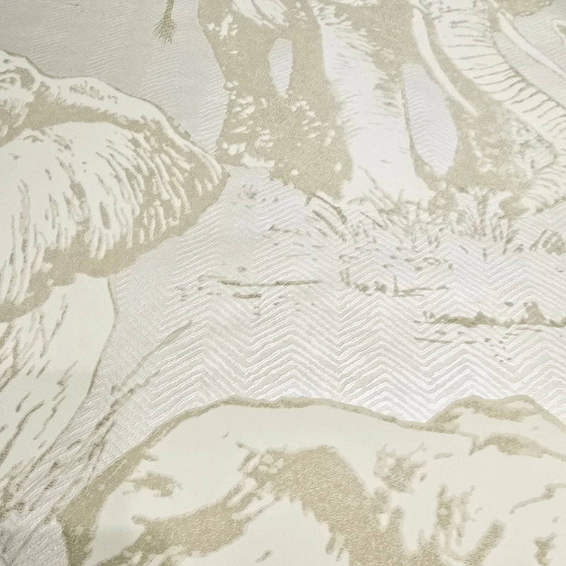 Rouleau de papier peint en velours texturé ivoire ivoire beige blanc cassé éléphant