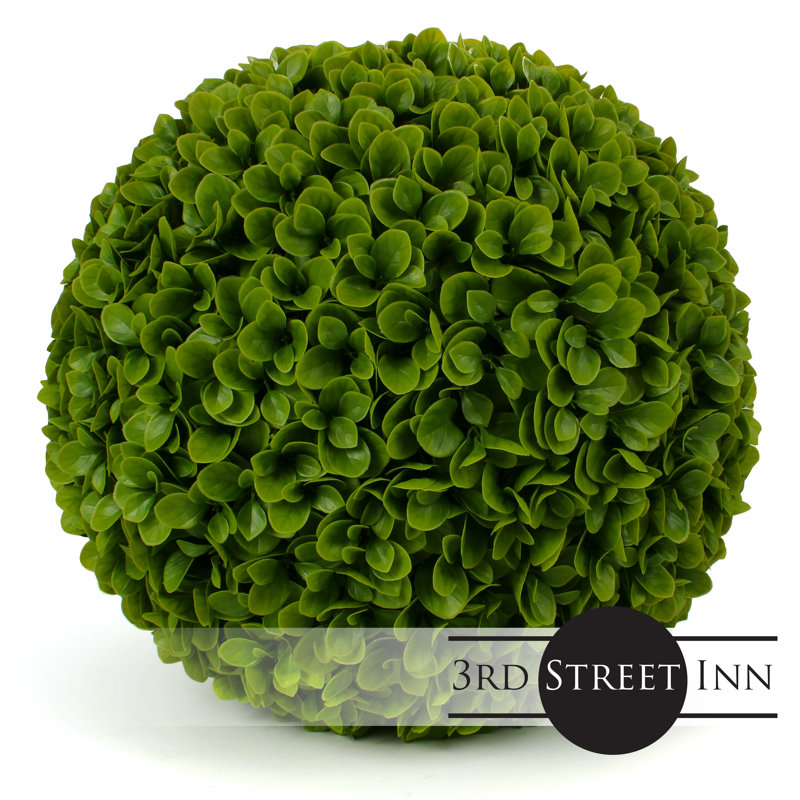 19" Green Plastic Potted Topiary Ball Centerpiece