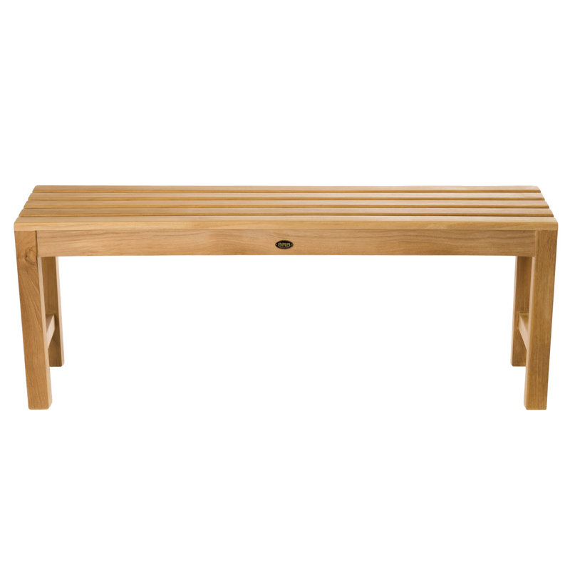 Teak Shower Bench, 17.75" H x 47.25" W x 12.25" D