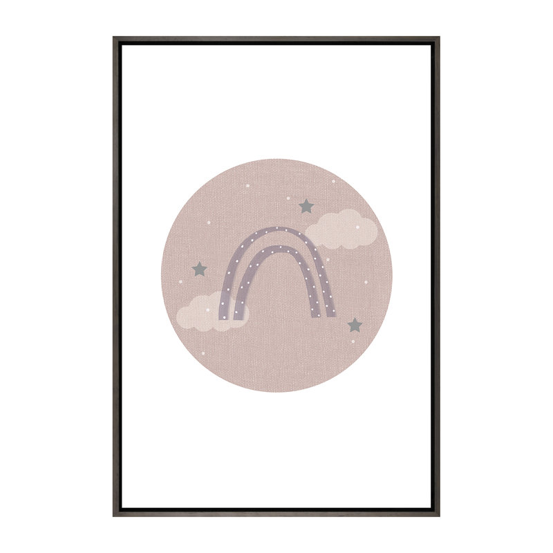 Décoration murale pour enfants, H 60 po x l 40po x P 1,5 po, Toile avec cadre gris foncé rustique