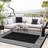 Waterproof Reversible Outdoor Area Rug 10x20ft - Black White Plastic Straw Mat - UV Resistant, Lightweight, Collapsible - Modern Striped Design - For Patio, Camping-590717927-590717945