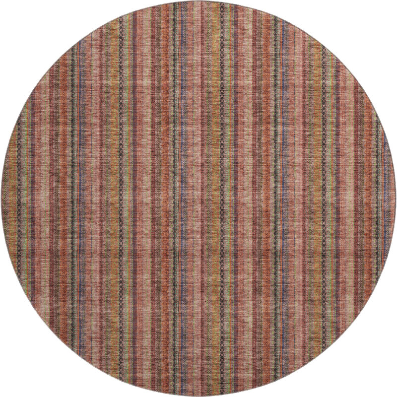 Premium Machine Washable Prisco Blush Rug, Round 8'
