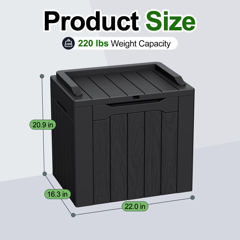 Furmax 31 Gallons Resin Lockable Deck Box (Set of 2), Black