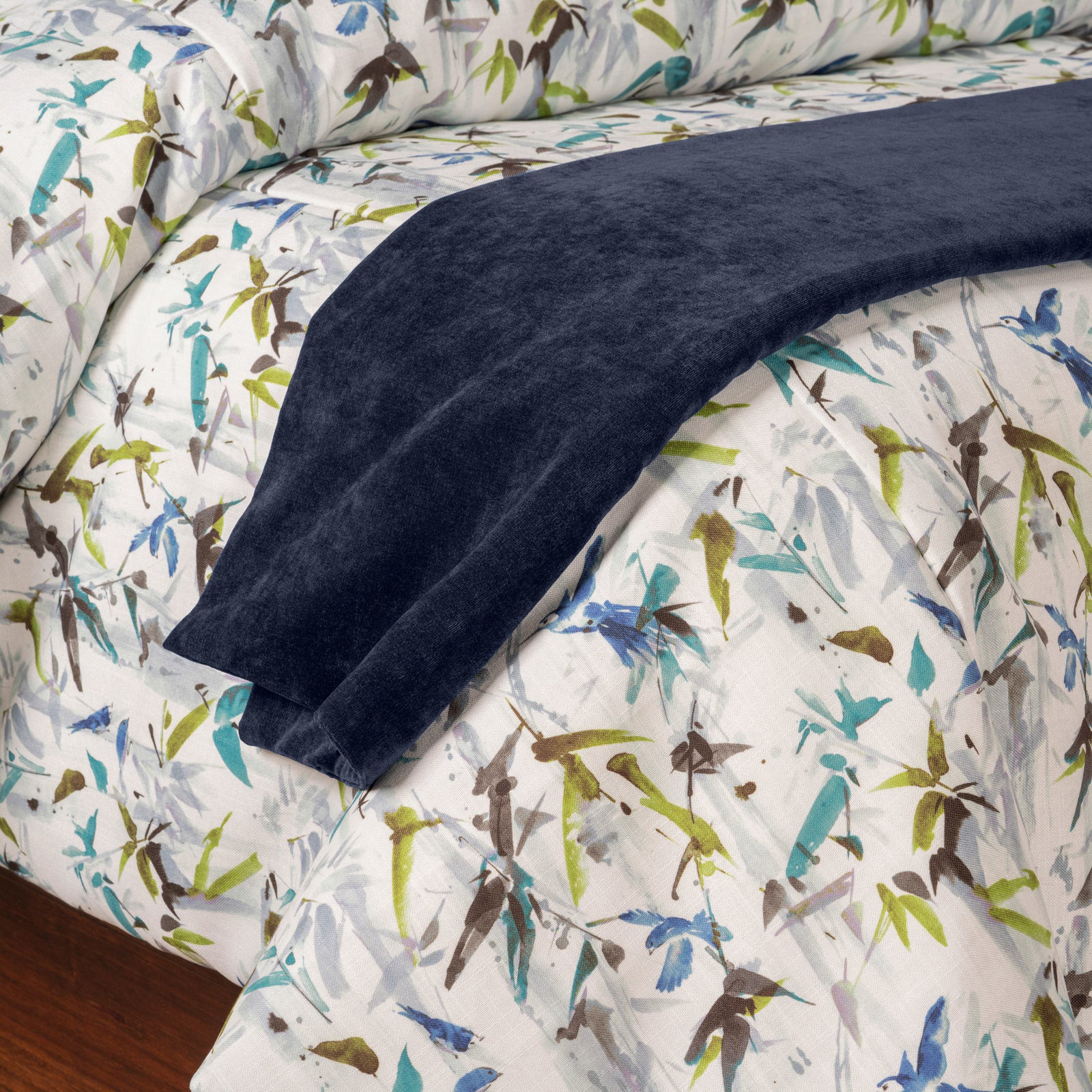 Chambliss Hemmed Throw Blanket, Twin, Navy