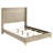Beige Upholstered Wingback Bed
