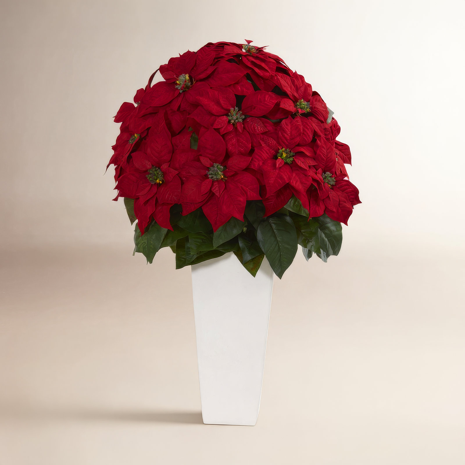 Poinsettia Floral Arrangement, 32" H x 21" W x 21" D, White