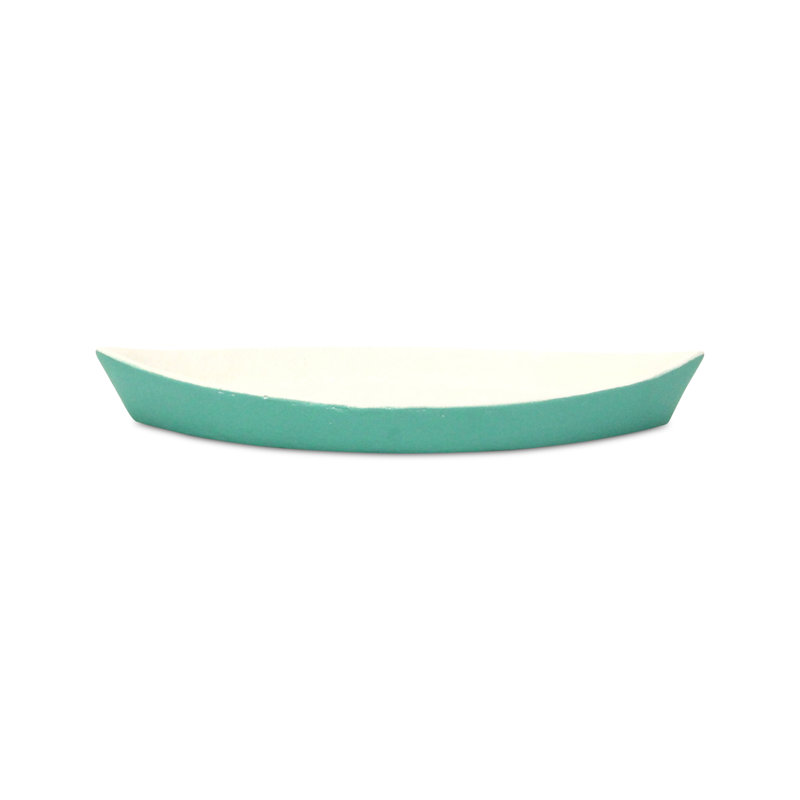 Saoirse Cast Iron Boat Dish, White/Blue