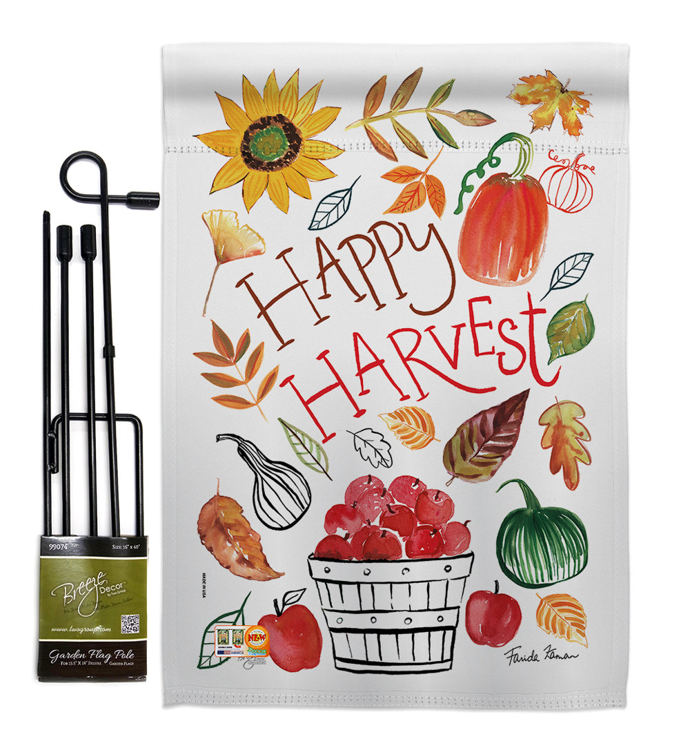 Osterville Double Sided 18.5'' H x 13'' W Polyester Thanksgiving Flag Set The Holiday Aisle®