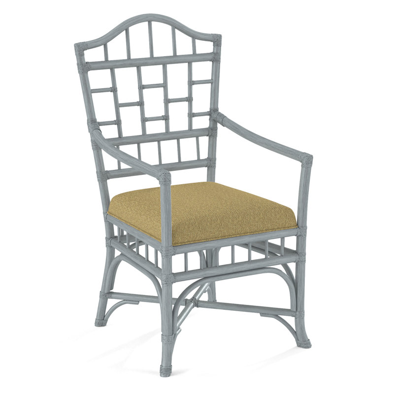 Chaise avec accoudoirs Chippendale, Nickel, Gris de base 0317-83