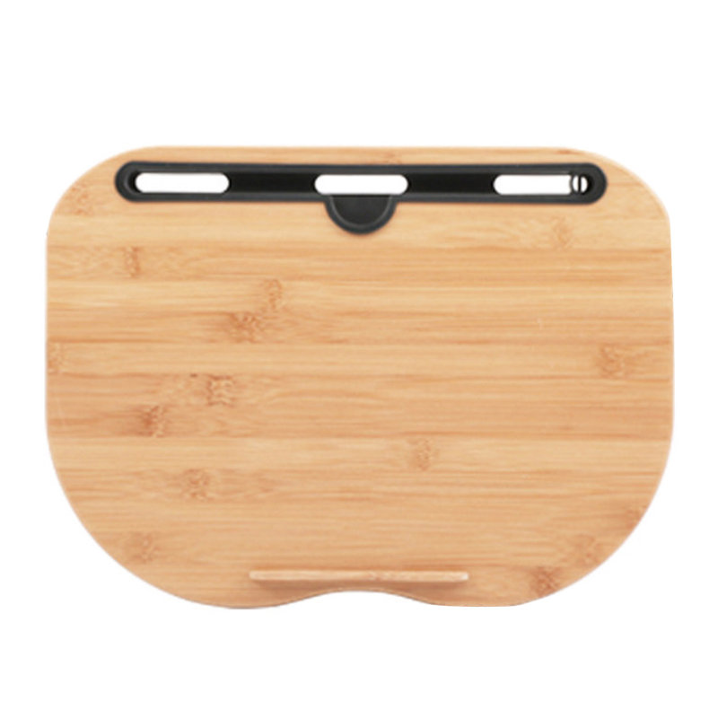 Bamboo Bed Table with Cushion Base Anti-Slip Plugs Laptop Tablet Folding Desk Sturdy Natural Bamboo Surface Bed Tray