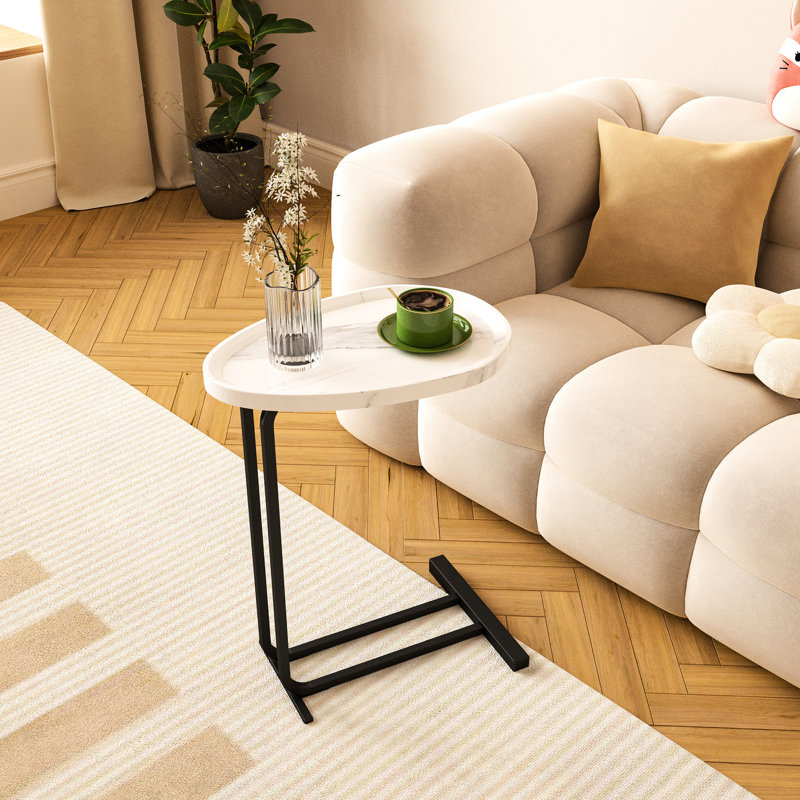 Table d'appoint Couch pour petits espaces - Facile à transporter en bout de 17,29 po de profondeur et pratique