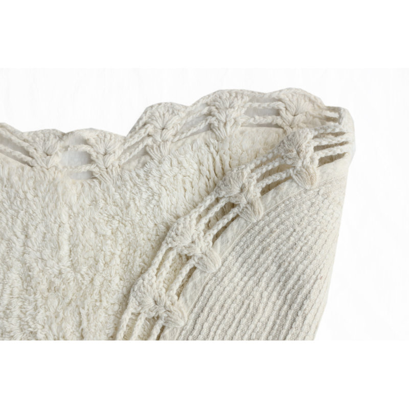 Cotton Blend Non-Slip Bath Rug, Ivory