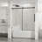 60"W X 58"H Bathtub Shower Door, Frameless Design Tub Sliding Opening Shower Door  - 1/4" (6Mm) Thick Clear Tempered Glass With With Easy-Clean Coating Function, Stainless Steel Hardware-124402446