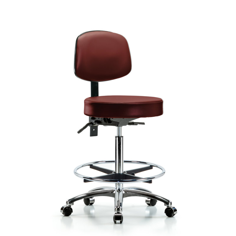 Chaise de travail, Roulettes, Rouge, Inclinaison comprise