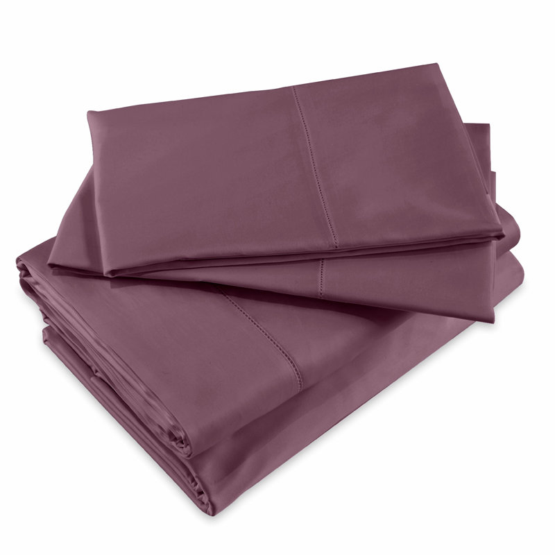 Raffaello Sheet Set, Plum, King Sheet Set + 2 Pillowcases