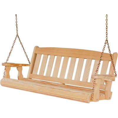 Heavy Duty Mission Treated Porch Swing, 6-Foot, 8Ft Chains, With Cups