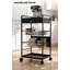 Chariot de rangement roulant robuste en métal à 4 niveaux - Tablette de rangement pliable - Support utilitaire peu encombrant avec roues verrouillables - Idéal pour la cuisine, le garde-manger, le garage et la salle de bain - Grande capacité - Noir