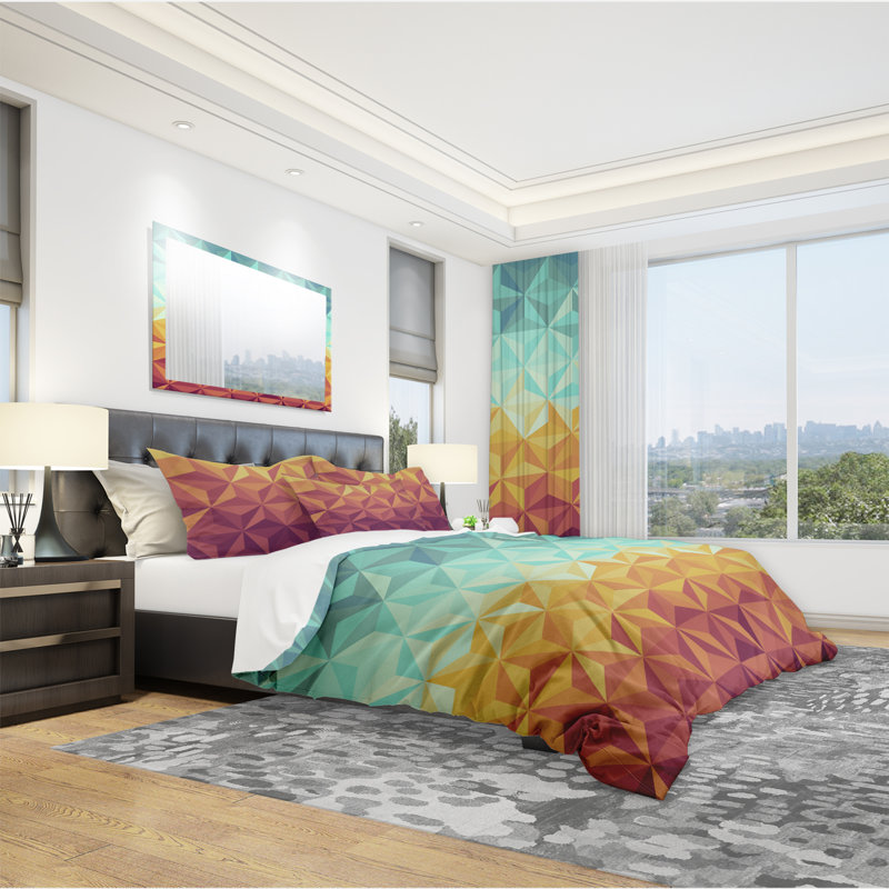 Ensemble de housse de couette rétro, Housse de couette très grand + 2 taies décoratives