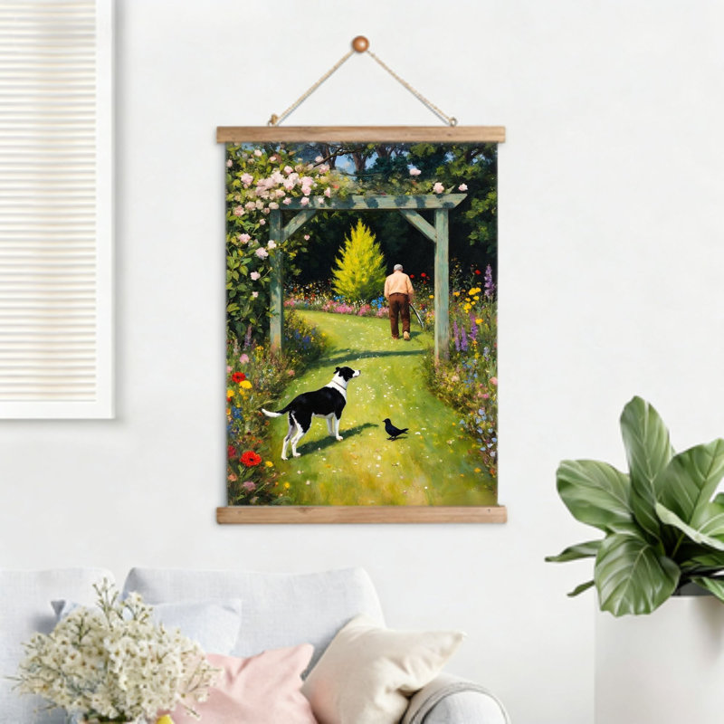 Garden Arch Path, suspension murale, 16 x 24, cintre encastré en bois