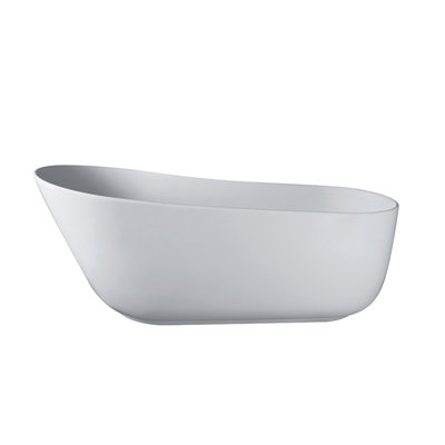 Baignoire de trempage ovale en résine 67 po avec trop-plein pour salle de bain