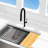 KBFmore 17.63 Inch Dual Function Stainless Steel Kitchen Faucet with Pull Out Down Spray Head-86309180
