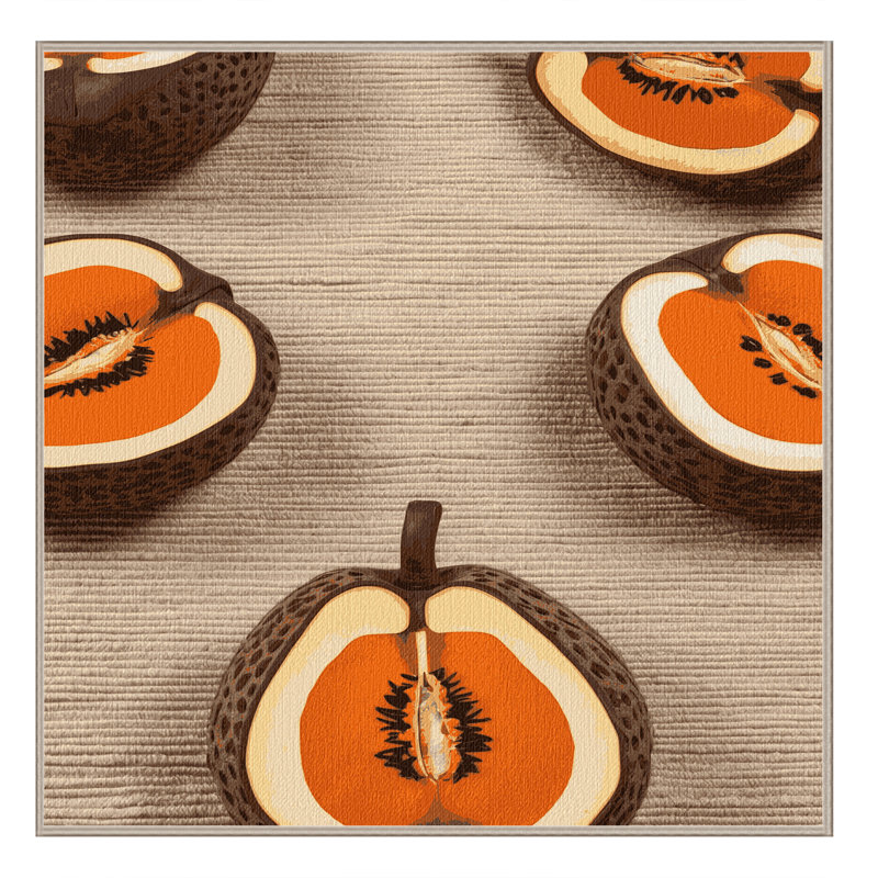 Washable Mamey Sapote Fruits Area Rug, Square 8'