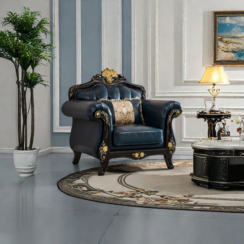 Chaise en cuir de style européen