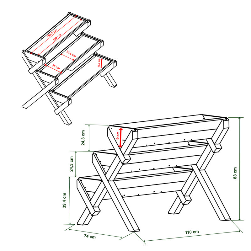 Cailidh Wood Elevated Planter