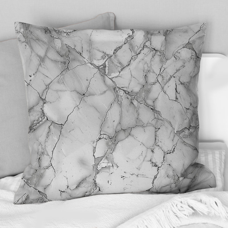 Marbre gris I - coussin décoratif traditionnel, H 18 po x l 18 po
