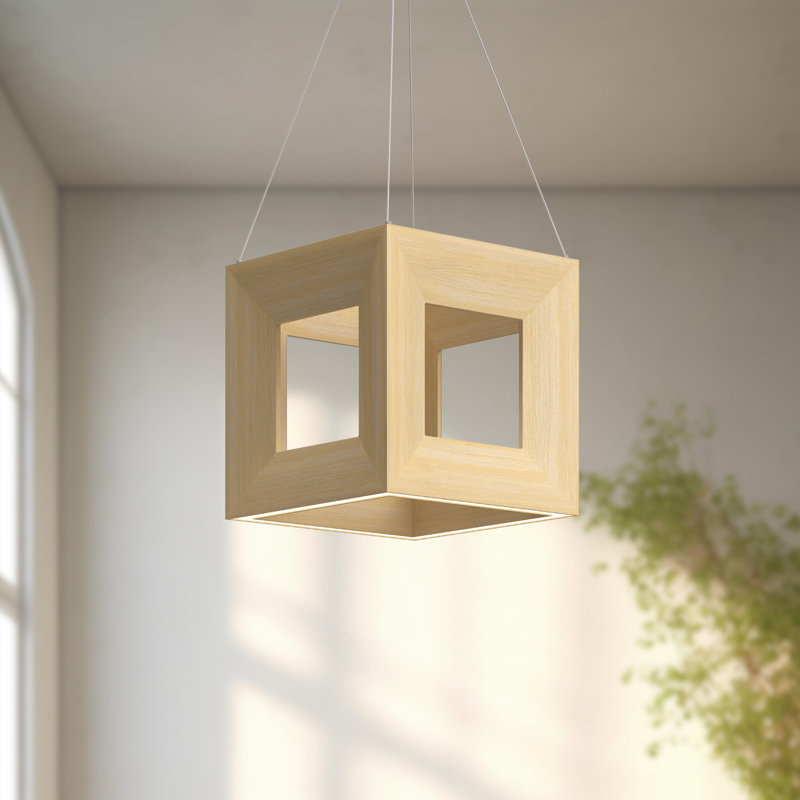 Morina 1 - Light LED Pendant, White, White Oak