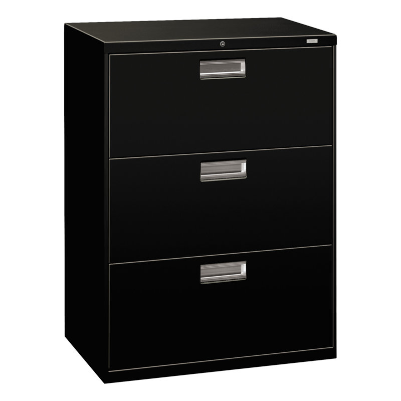 Brigade 600 Series 3-Drawer Lateral Filing Cabinet, Black