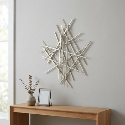 Avalon Abstract Geometric Metal Wall Art, Modern Wall Décor, 28"