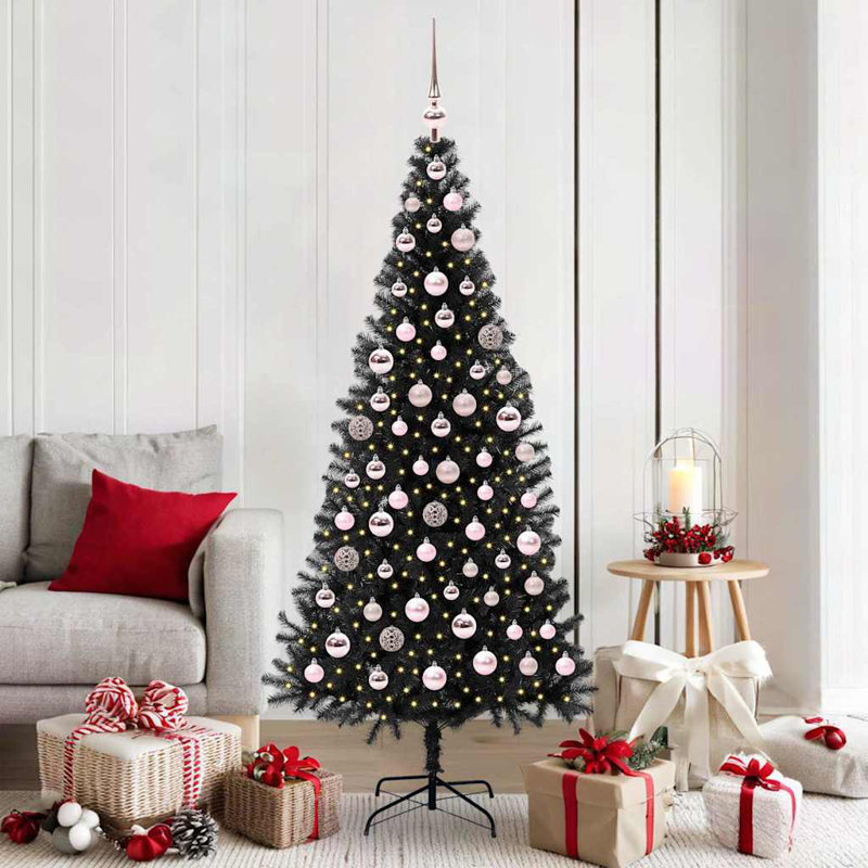 Christmas Tree with 300 LEDs with Stand PVC, Pink, 5.91' H