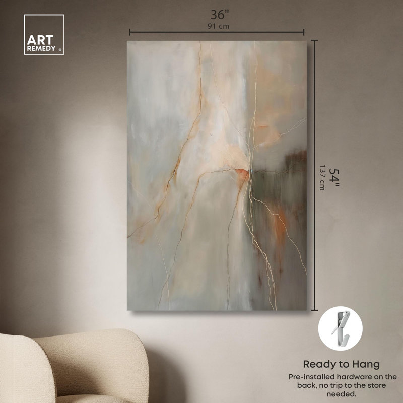 Toile «Fiery Traces III» par Art Remedy, H 54 po x l 36 po, Toile tendue