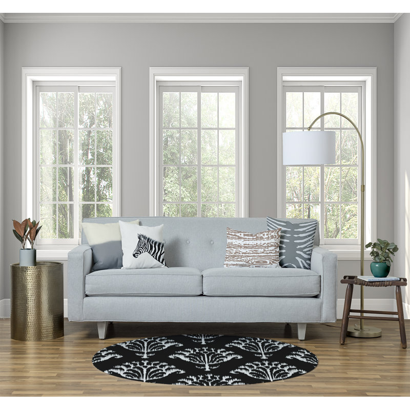 Kimberli Chenille Floral Indoor Rug, Round 5'