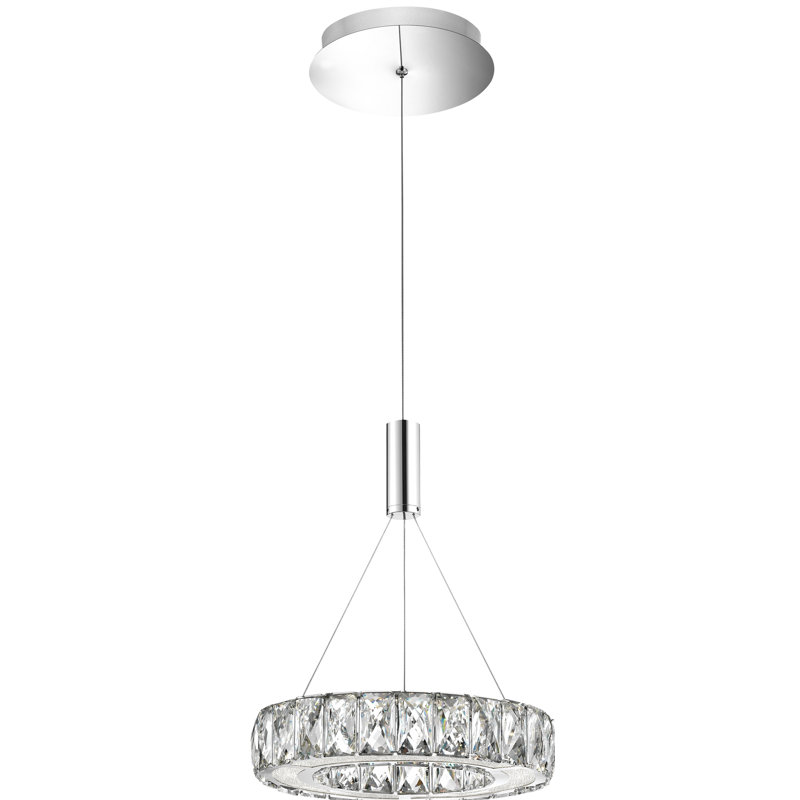 Corona 1 - Light Chrome/Crystal LED Crystal Pendant