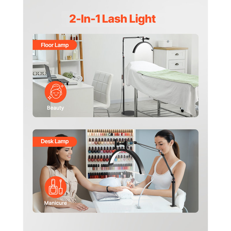 Half Moon Light for Esthetician 2 in 1 LED Floor and Desk Lamp Lash Light Arched