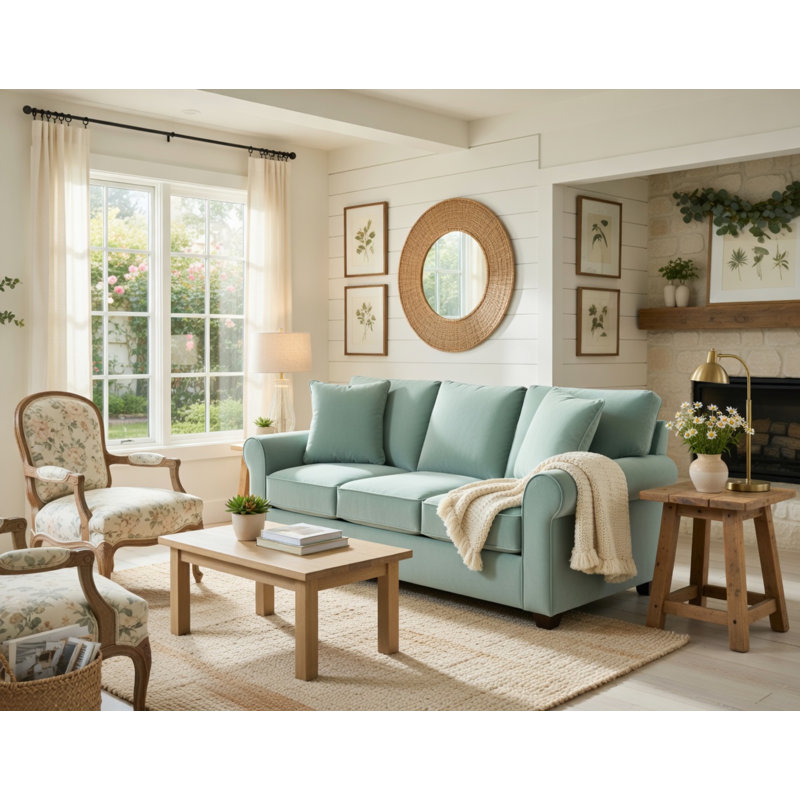 Ardmont Upholstered 86'' Sofa, Bella Skylight