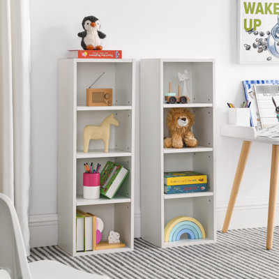 Bibliothèque de rangement étroite à 8 niveaux avec rangement pour CD, multifonctionnelle avec tablettes réglables, apparence exquise d'armoires démontables et support pour tour à gratter