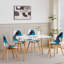 40.5cm Patchwork Linen Nordic style Dining Chairs with Solid Wood Legs-585766150