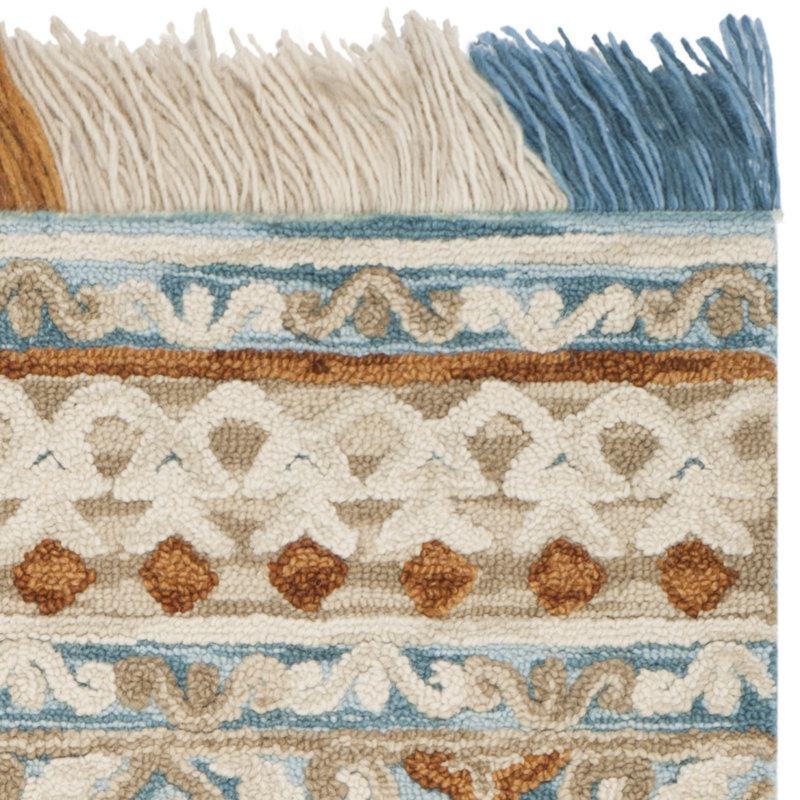 Tapis ivoire en laine / coton touffeté à la main Jahiem, Tapis de couloir 2 pi 3 po x 8 pi