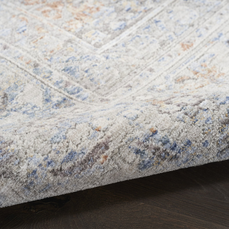 Tapis oriental gris tissé à la machine 3 pi x 5 pi
