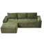 Canapé modulaire 104 po Cloud, canapé modulaire moderne avec assise profonde et méridienne en L, tissu velours côtelé, aucun assemblage requis-678471223-678471225