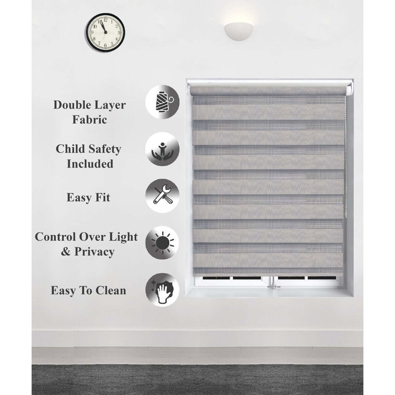 Roller Blind, Dark Gray, 60"W x 165"L