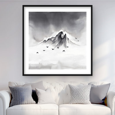 Sommet montagnard - décor scandinave blanc encadré