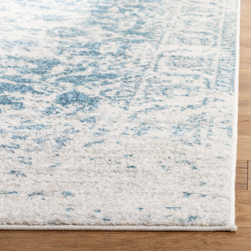 Christa Teal/Ivory Rug, Square 5'3"