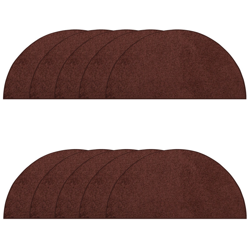 Ensemble de tapis intérieur / extérieur en polyester touffeté à la machine Merito, Demi-cercle 1 pi 6 po x 3 pi