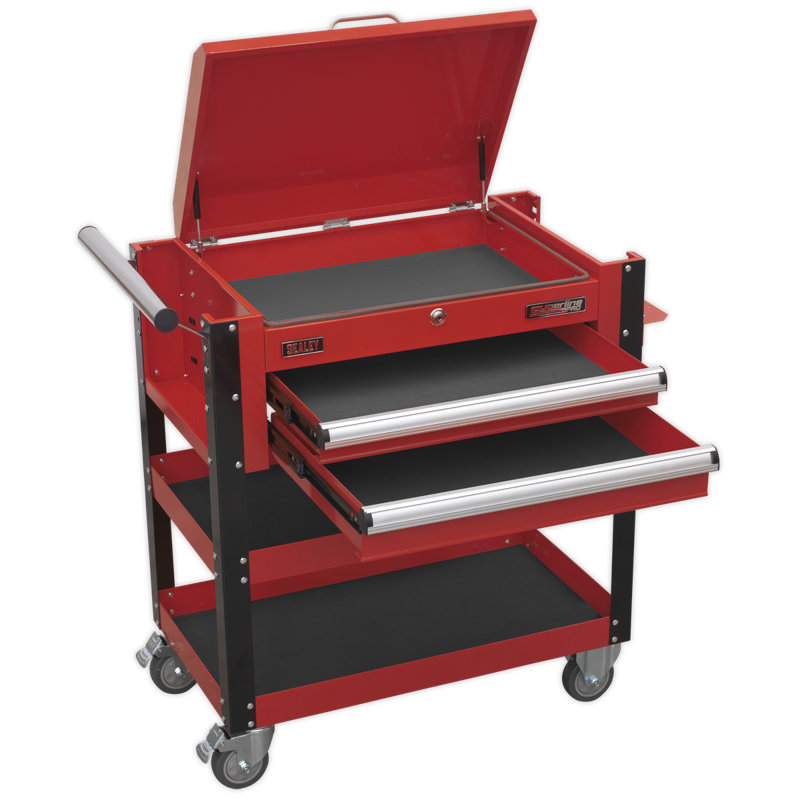 Heavy Duty Mobile Tool Trolley, Red
